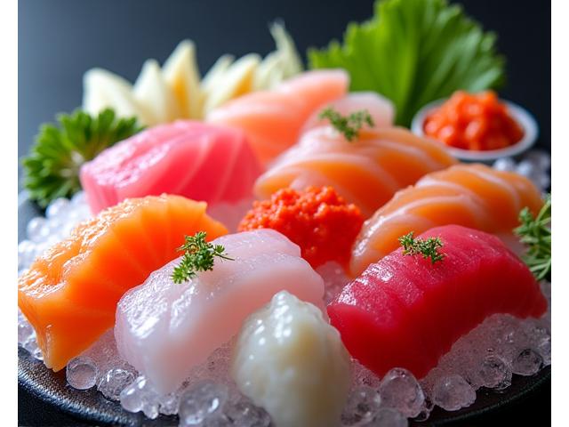 新鮮な旬の刺身盛り合わせ