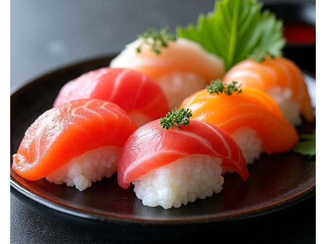 伝統的な握り寿司の盛り合わせ